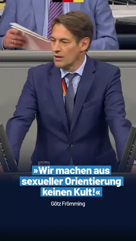 A post by @afdfraktionimbundestag on TikTok caption: Götz Frömming stellt klar: „Für uns zählt allein die Kompetenz und die Liebe zu diesem Land!“ #bundestag #lgbt🌈 #deutschland🇩🇪
