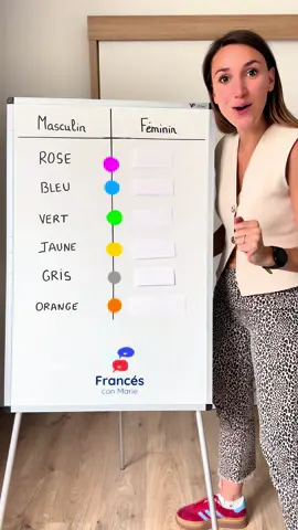 A post by @francesconmarie_ on TikTok caption: Le féminin des couleurs partie 1 🇫🇷✅ #CapCut #clasesdefrances #francia #frances #french #Francia #idiomas #francés #france #frenchlanguage #francesfacil 