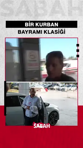 A post by @sabah on TikTok caption: Samsun'da kurban kesimi sırasında kendini yaralayan acemi kasaplar, gülerek acil servisin yolunu tuttu.