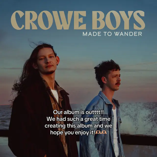 A post by @croweboys on TikTok caption: This is such a special moment for us! This album has been the past year and a half of our lives and we’re so excited to finally be able to share it with you! It truly is our heart. Thanks for listening🫶🏼🫶🏼