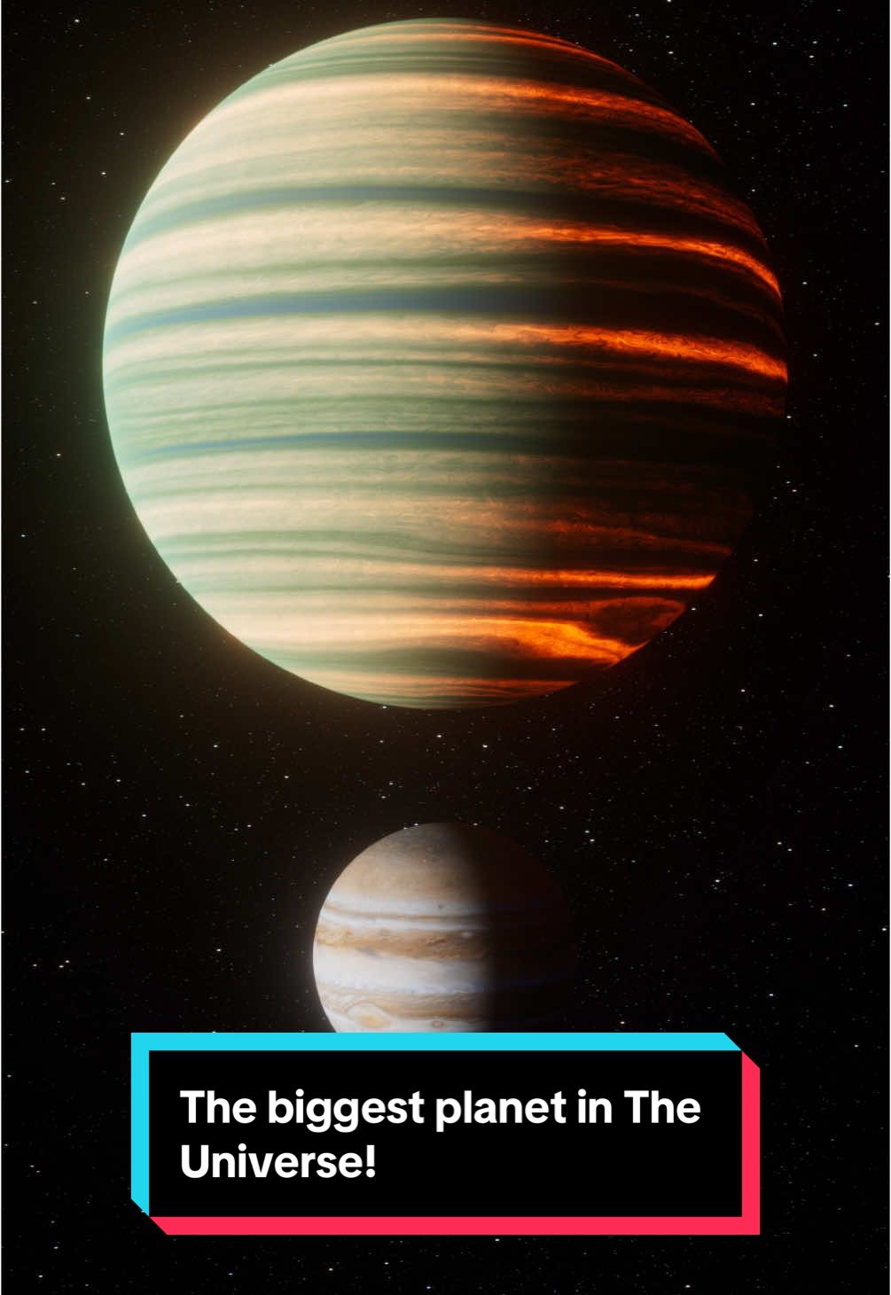 A post by @astrokobi on TikTok caption: The biggest planet in The Universe! #space #exoplanet #science #physics #astrokobi