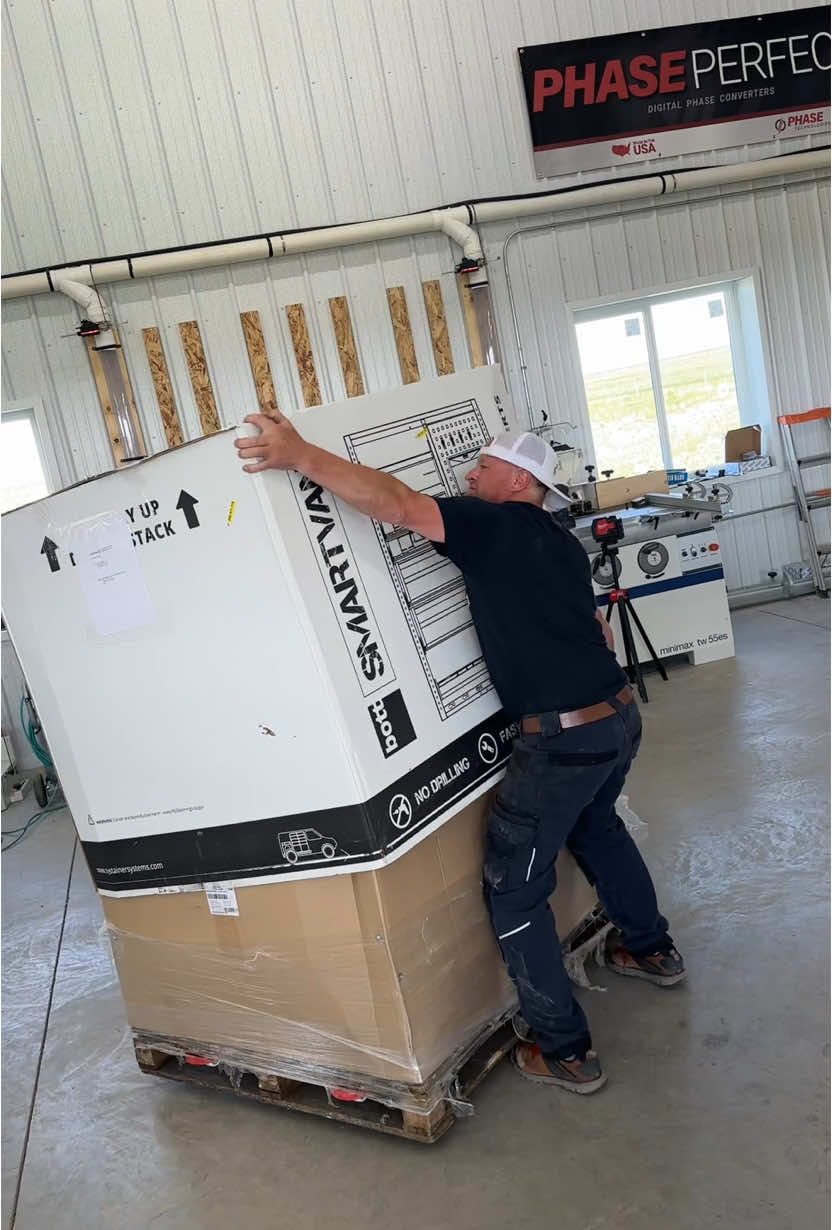 A post by @dustylumberco on TikTok caption: Putting up some some more @bott Smartvan perfo panels to start the @Amana_Tool_Europe wall 