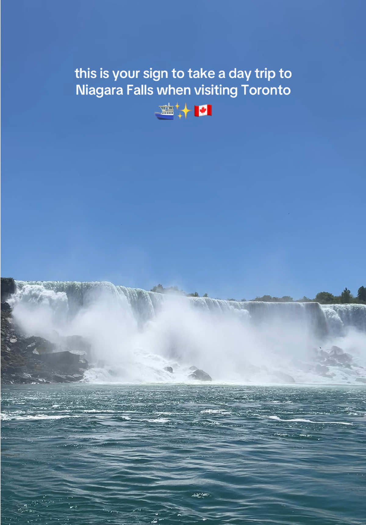 A post by @paige_mariah on TikTok caption: this boat ride was honestly one of the most fun things I’ve done in a longggg time! 🥹🇨🇦 #niagarafalls #niagarafallscanada #waterfall #boatride #canadatravel 