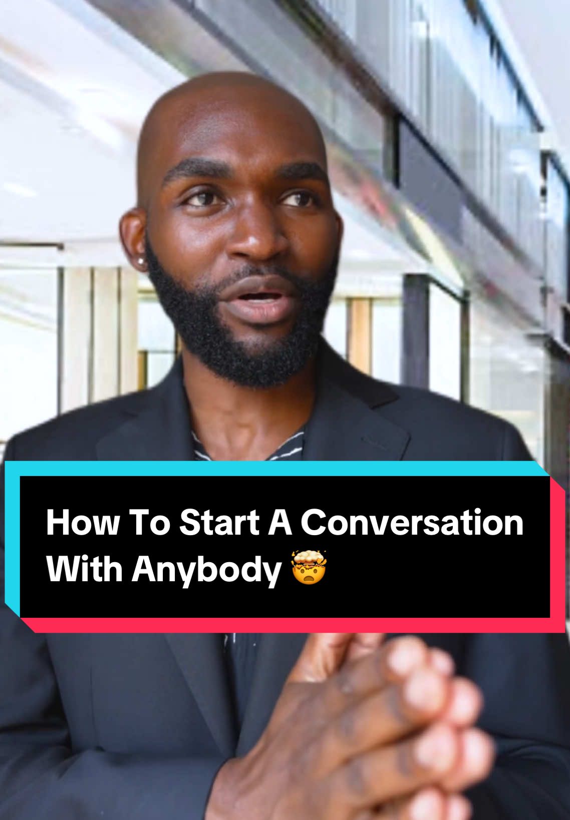 A post by @joshotusanya on TikTok caption: How To Start A Conversation With Anybody 🤯 (Wait for it..) #tiktoktaughtme #conversation #conversationstarters #socialskills #joshosays 