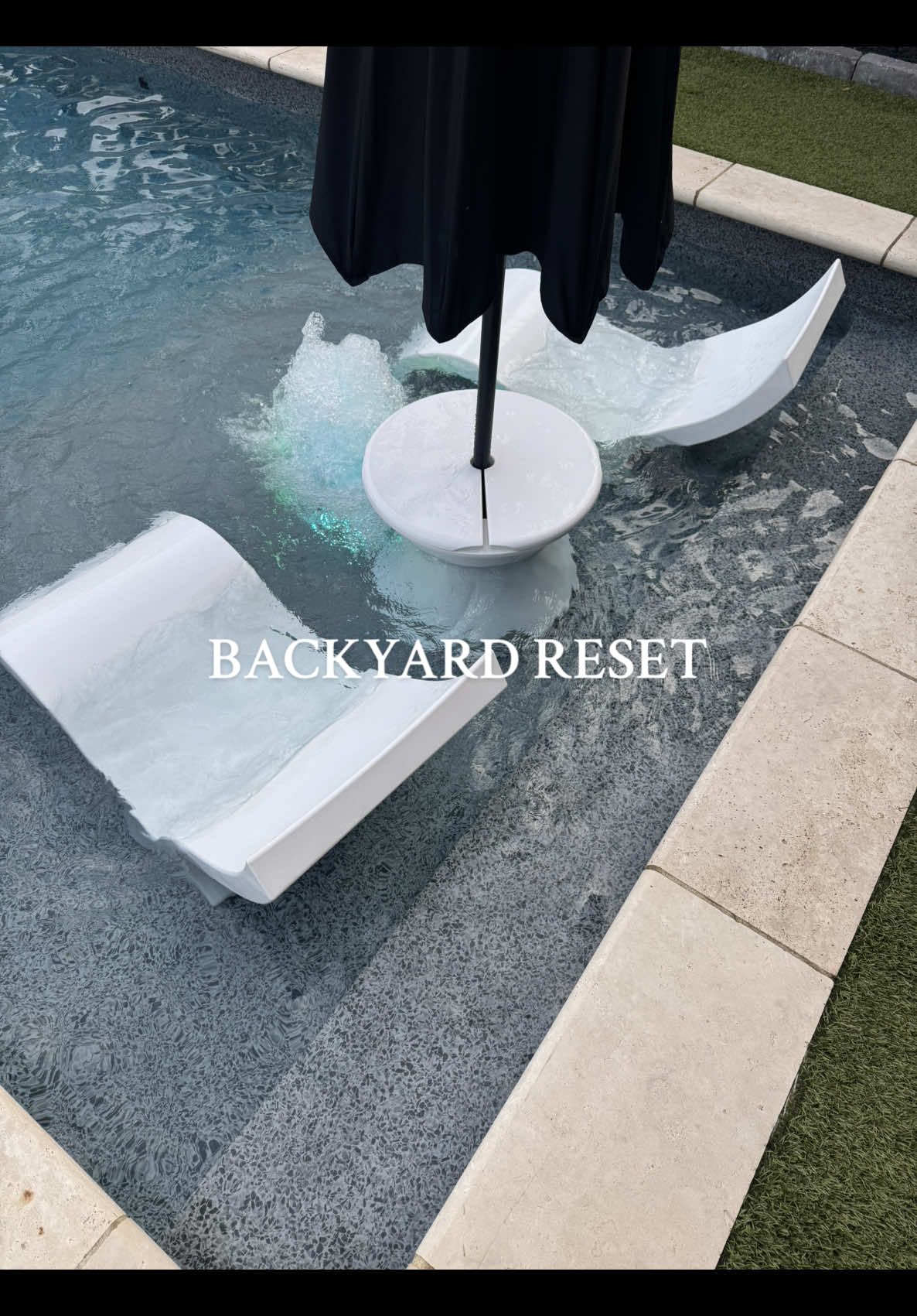 A post by @_catben_ on TikTok caption: cleaning it up just so we can do it all over again tomorrow! Theo said “bet” and took a fat 💩 when I was done! #asmr #backyardcleaning #momlife #CleanTok #organizedhome #summertime #summervibes #pooldays 