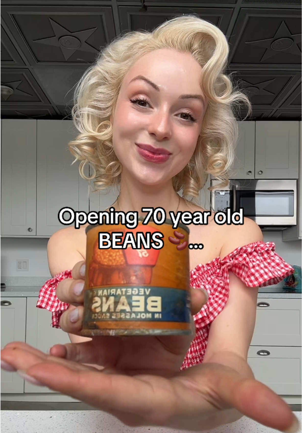 A post by @jasminechiswell on TikTok caption: Opening 70 year old BEANS!! 😲😳