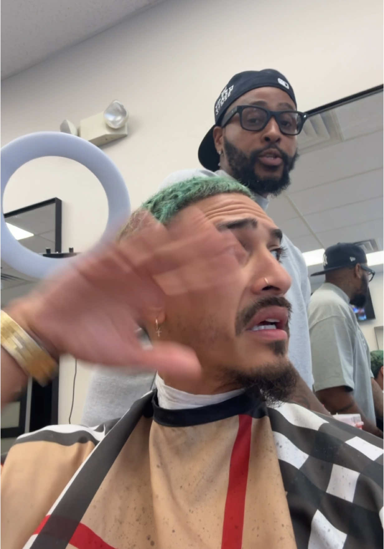 A post by @justinsilvajr on TikTok caption: First cut in Baltimore! Idk what the hell he boutta to do! But I’m gettin rap shack liftduhcated! No gewtuhneng aka no diddalyoot 😂😂😂😂