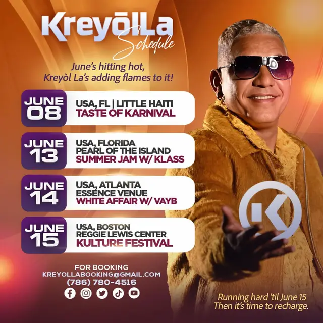 A post by @tjozenny on TikTok caption: Little Haiti this Sunday  Pearl of the Island next week Atlanta we r coming  and Boston Kultural Festival Idiz 