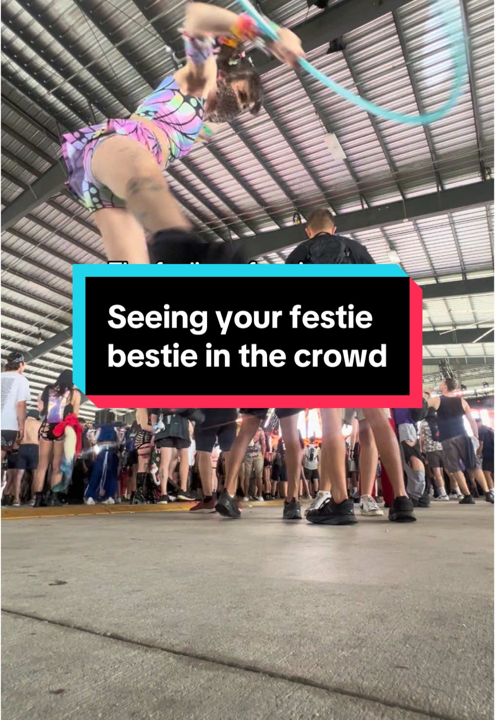 A post by @queerbassqueen on TikTok caption: Seeing @🫧 Dani 🧚🏾‍♀️ always makes my heart soooo happy especially in the crowd at a rave or festival!! I LOVE YOU 💞 #edmcommunity #ravers #flowarts #festivalseason 