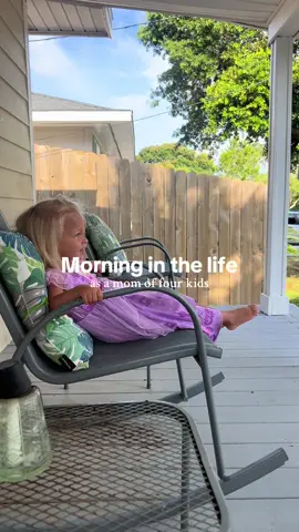 A post by @johnplusaly on TikTok caption: A morning at Mema and Graddy’s house 🌤️ #morningroutine #relatable #viral #morning #summer #florida #beach #fyp #momlife 