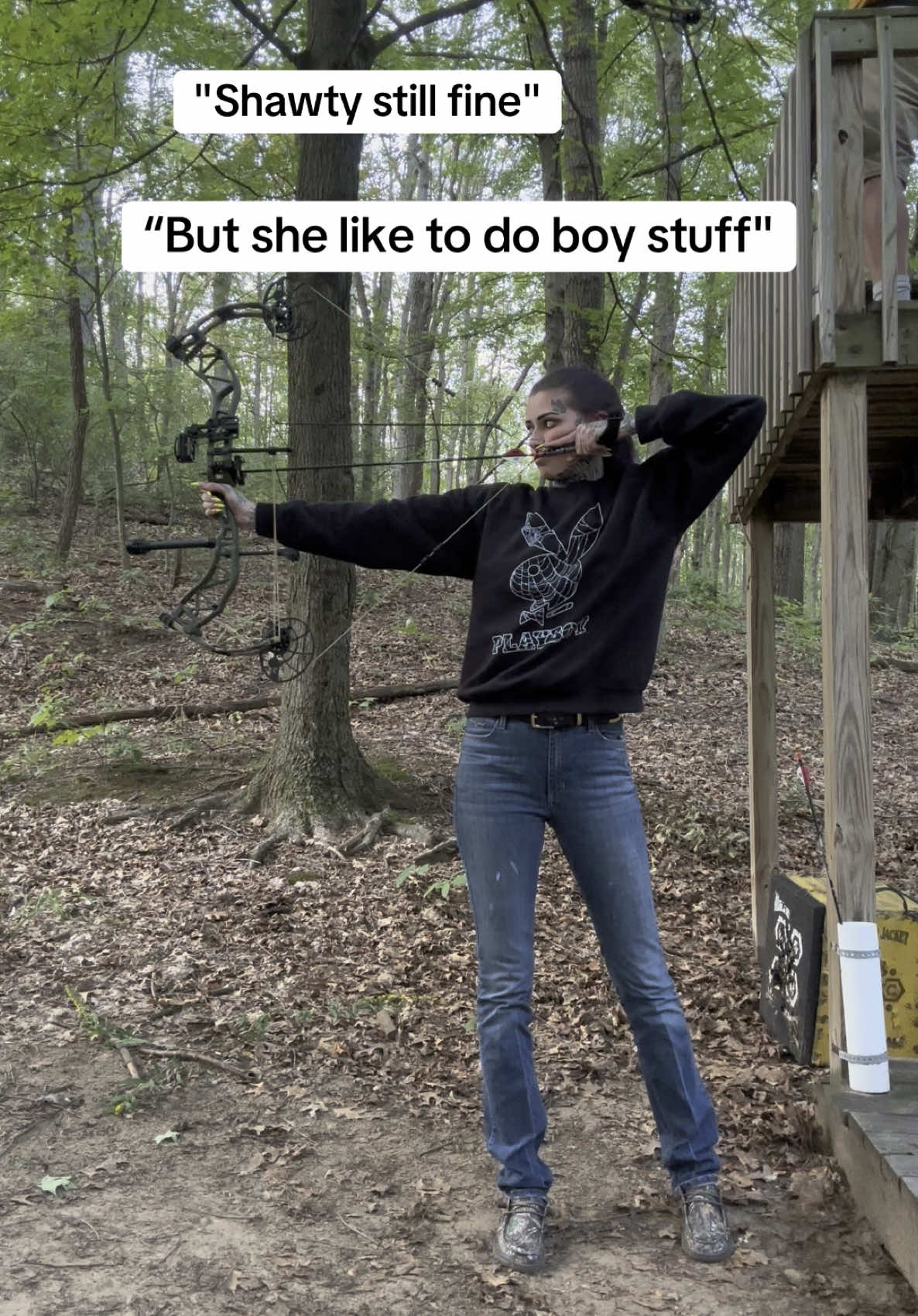 A post by @666spider_teeth on TikTok caption: I wanna do the trend 🤓 #spiderlegs #yallternative #engagement #bowhunting #archery #fyp #loyalty #fypage #foryoupage #relatable #inked 