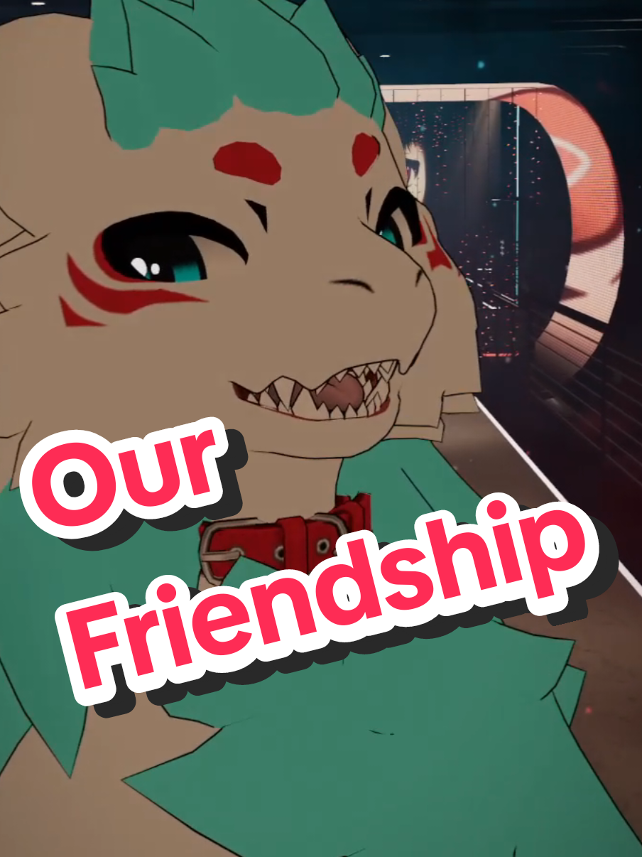 A post by @ on TikTok caption: Our friendship ✨️ #rakurim #furriesoftiktok #vrchat #furrymemes #furries 