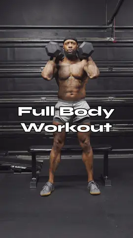 A post by @omar.hiit on TikTok caption: Full Body Dumbbell Workout for Beginners #homeworkout #30minuteworkout #exercise 