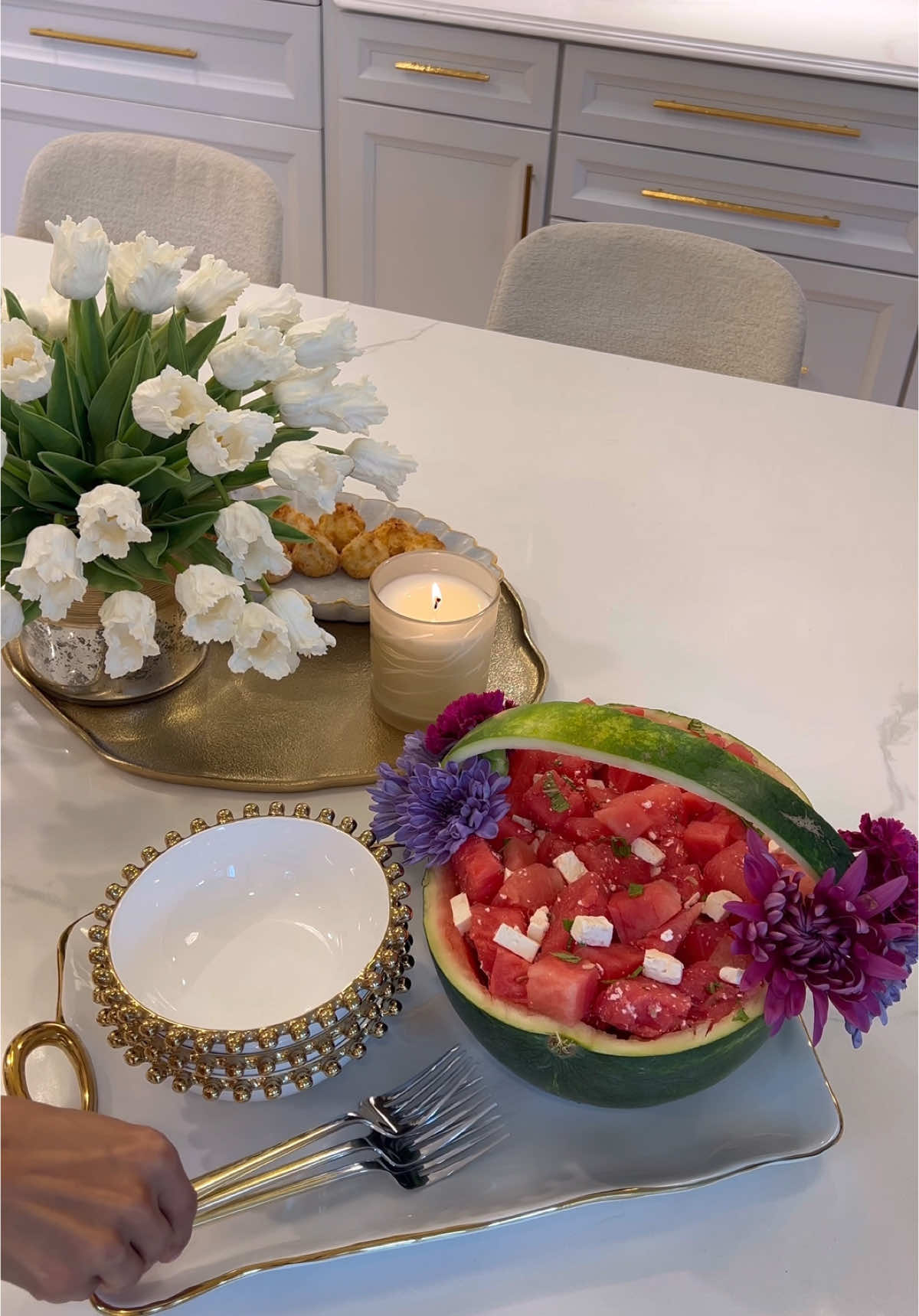 A post by @homewithfarah on TikTok caption: A refreshing watermelon salad 💕