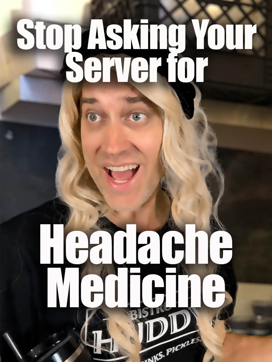 A post by @drew_talbert on TikTok caption: Also, unofficially the "Ignoring Nicole" Part 3 (co-write w/ @andrea.kelley) #restaurantcomedy #bistrohuddy #serverlife #annoyingcustomers