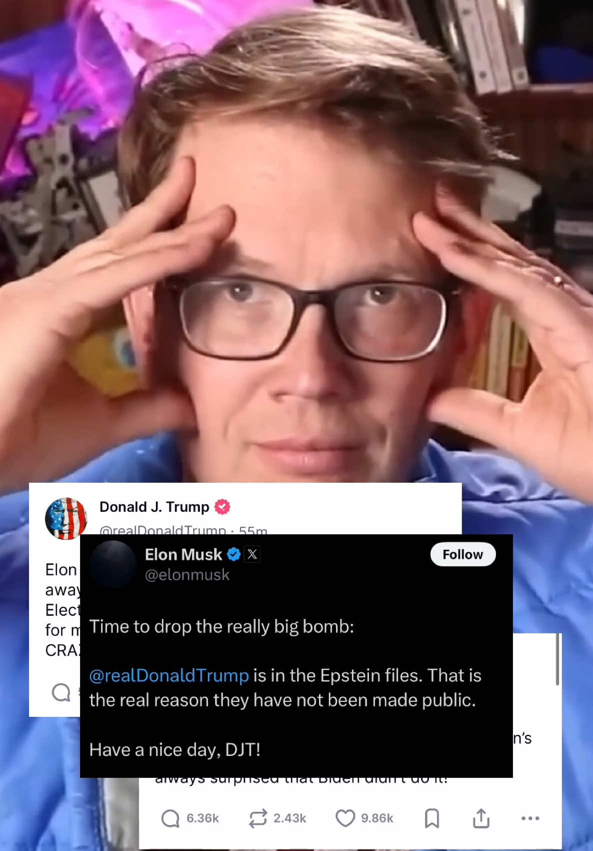 A post by @hankgreen1 on TikTok caption: I wish them both the worst. 