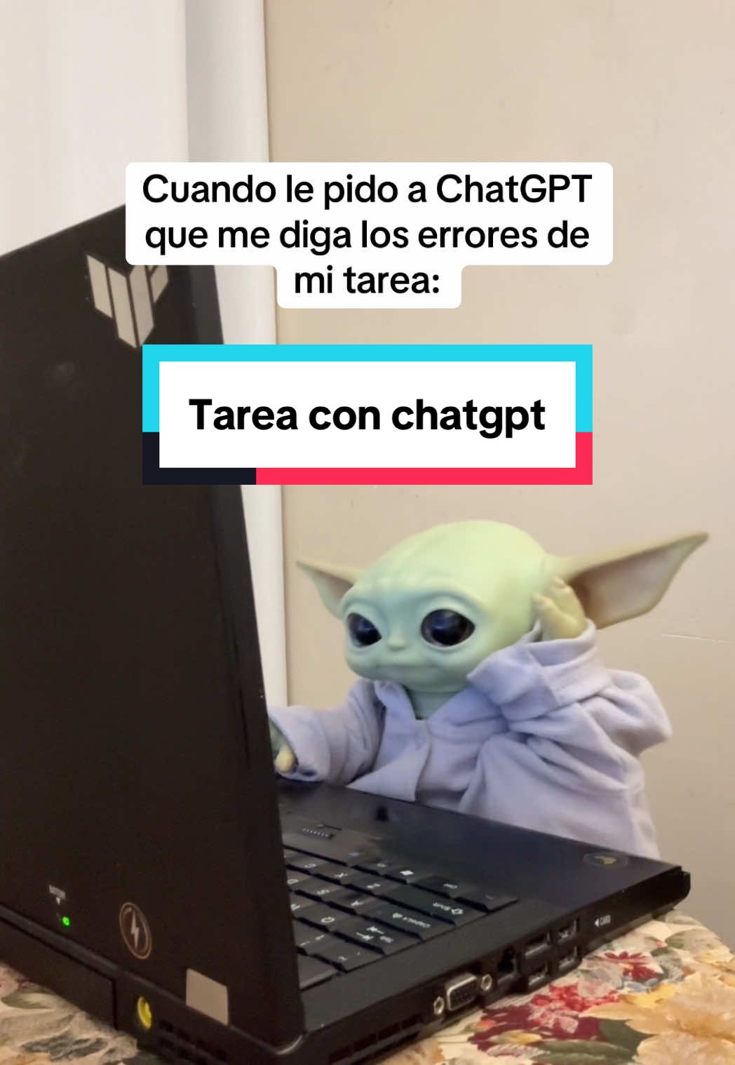 A post by @yodabeibi on TikTok caption: Se volvió rebelde 💀 #humor #fyp #chatgpt 