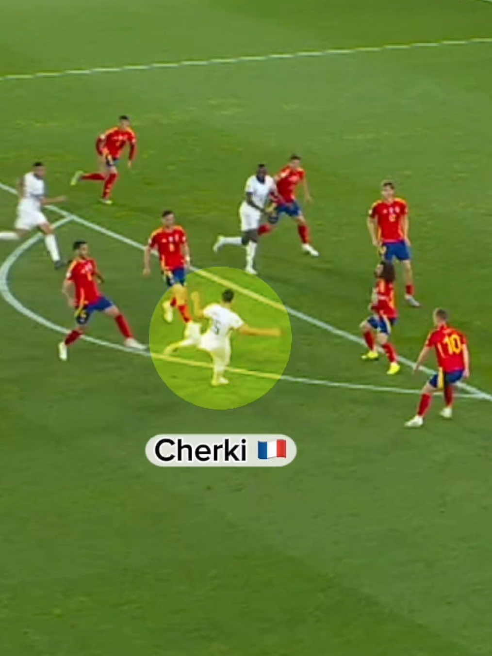 A post by @equipedefrance on TikTok caption: Rayan Cherki, remember his name 🤯🇫🇷 @Rayan Cherki #EquipeDeFrance #SportsTikTok #Cherki #Goal #Edit 