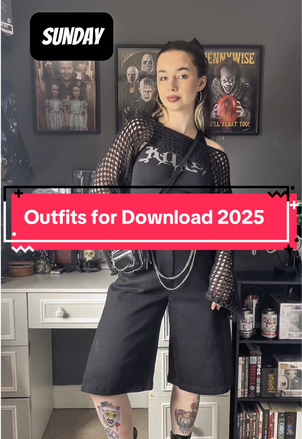 A post by @arianamageeginn on TikTok caption: What I’m wearing to download festival! 🎪 🎸 Locking in these outfits before I change my mind… again! 😭 #alttiktok #alternative #downloadfestival #alt #festivaloutfit #outfitinspo #festivaloutfitinspo 