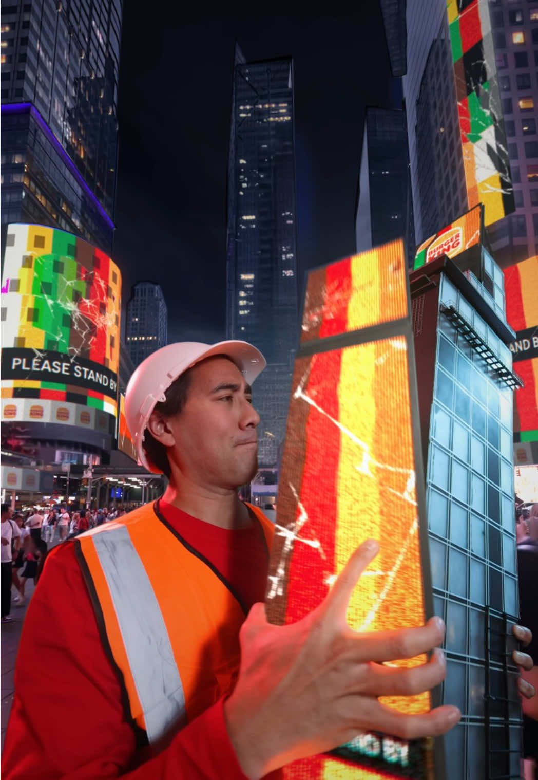 A post by @zachking on TikTok caption: Nothing to see here. Definitely not eating on the job #BKPartner @Burger King 🍔 😅