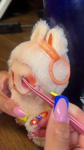 A post by @poppedbycherry on TikTok caption: Lash appointment for my Lafu 😂😂😂🫶🏽 #labubu #labubuthemonsters #lafu #lafufu 