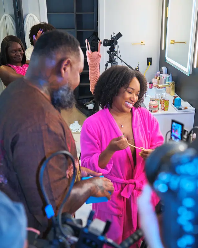 A post by @iamstormisteele on TikTok caption: If you missed this one, don’t miss the next one. It was the realest and It’s safe to safely yesterdays GRWM was one for the books!!! Despite the cart glitches, the rushing, or wondering if everyone saw my lady parts it was such a good time and I’d definitely do it again, but not on date night lol…. P.S. we’re going to do a catch up today lol…. Big Shoutout to COURTNEY! My man, my man, my man. #canvasbeautybrand #bodyglaze #grwm 