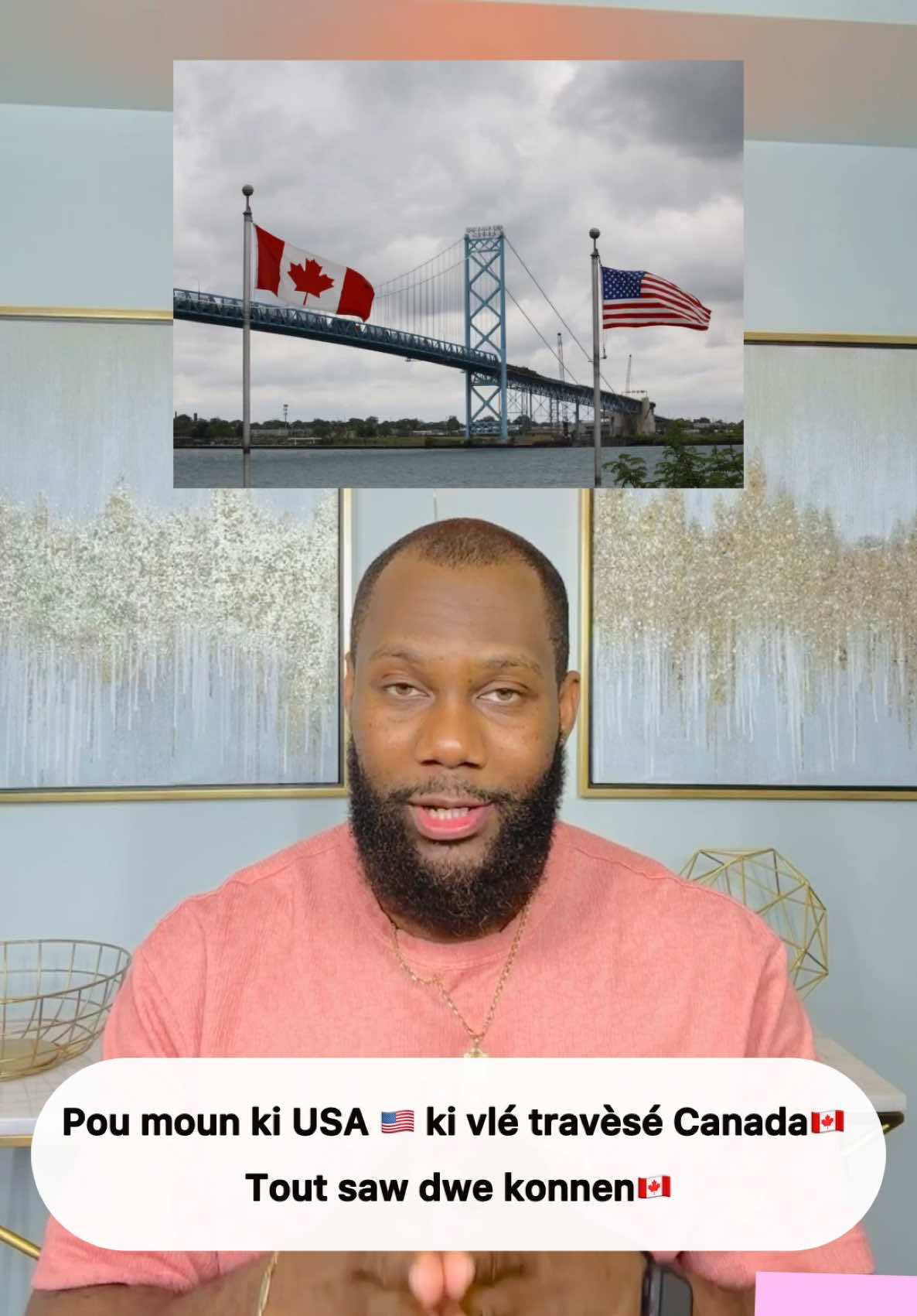 A post by @steevekgabriel on TikTok caption: Siw vlé travèsé Canada san problem, Gade tout video sa. #canada #immigration #usa 