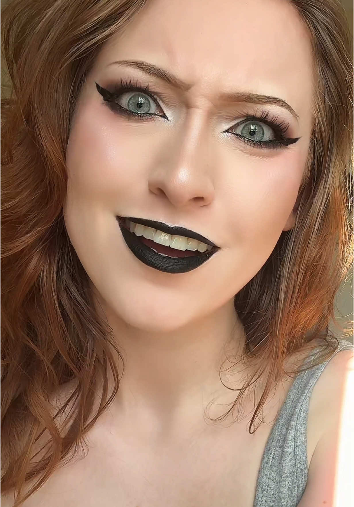 A post by @maisielynnie on TikTok caption: What’s the point of having crazy eyes if you don’t use them? 🤷🏼‍♀️ #mamamaisie #acting #actingchallenge #lipsync #lipsyncing 