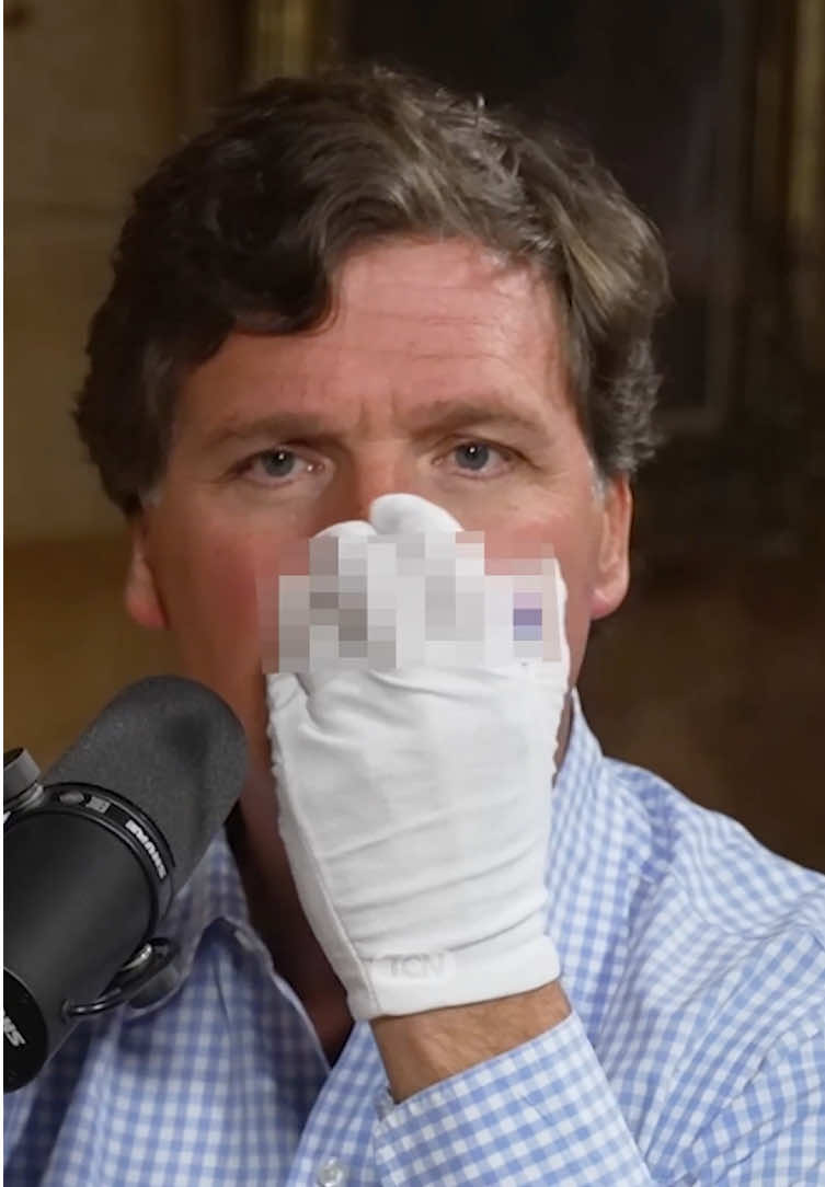 A post by @tuckercarlson on TikTok caption: As a nicotine sommelier, I felt qualified to stage a market-wide pouch taste test. So we did.