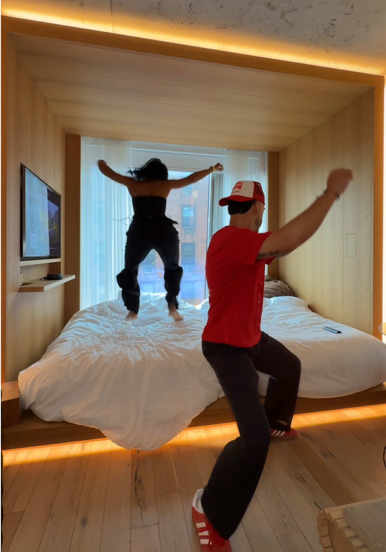 A post by @lovesoreal on TikTok caption: We don’t know what we’re doing with these moves but we made it to New York!!! 🗽