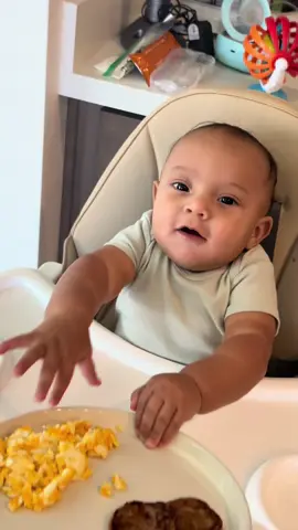 A post by @lilversachi on TikTok caption: Anything he ends up liking I consider it success, especially since he’s my texture baby but I’ll keep trying more BLW foods 🥰 #fyp #foryou #fy #lilversachi #viral #explorepage #momtok #firsttimemom #baby #babyboy #food #babyledweaning 