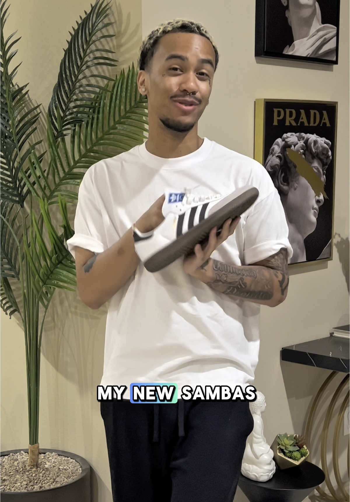 A post by @daveybad on TikTok caption: Styling my @adidas Originals sambas for an OG Afters! I had a ball and looked super fly. I never wanna take my sambas off! #createdwithadidas 