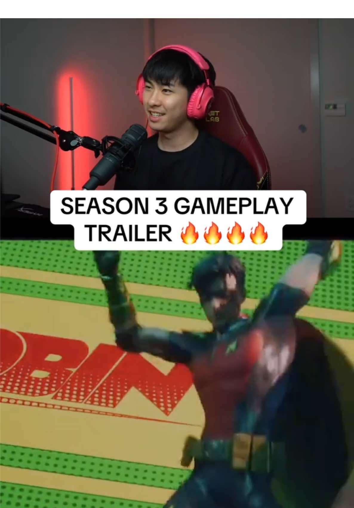 A post by @sushibae on TikTok caption: New gameplay dropped 🔥 #fortnite #robin #superman #wirprasentieren #killswitch #raven #stormbeast #lightrider #synthwave #ziggy #greenlatern #sushibae