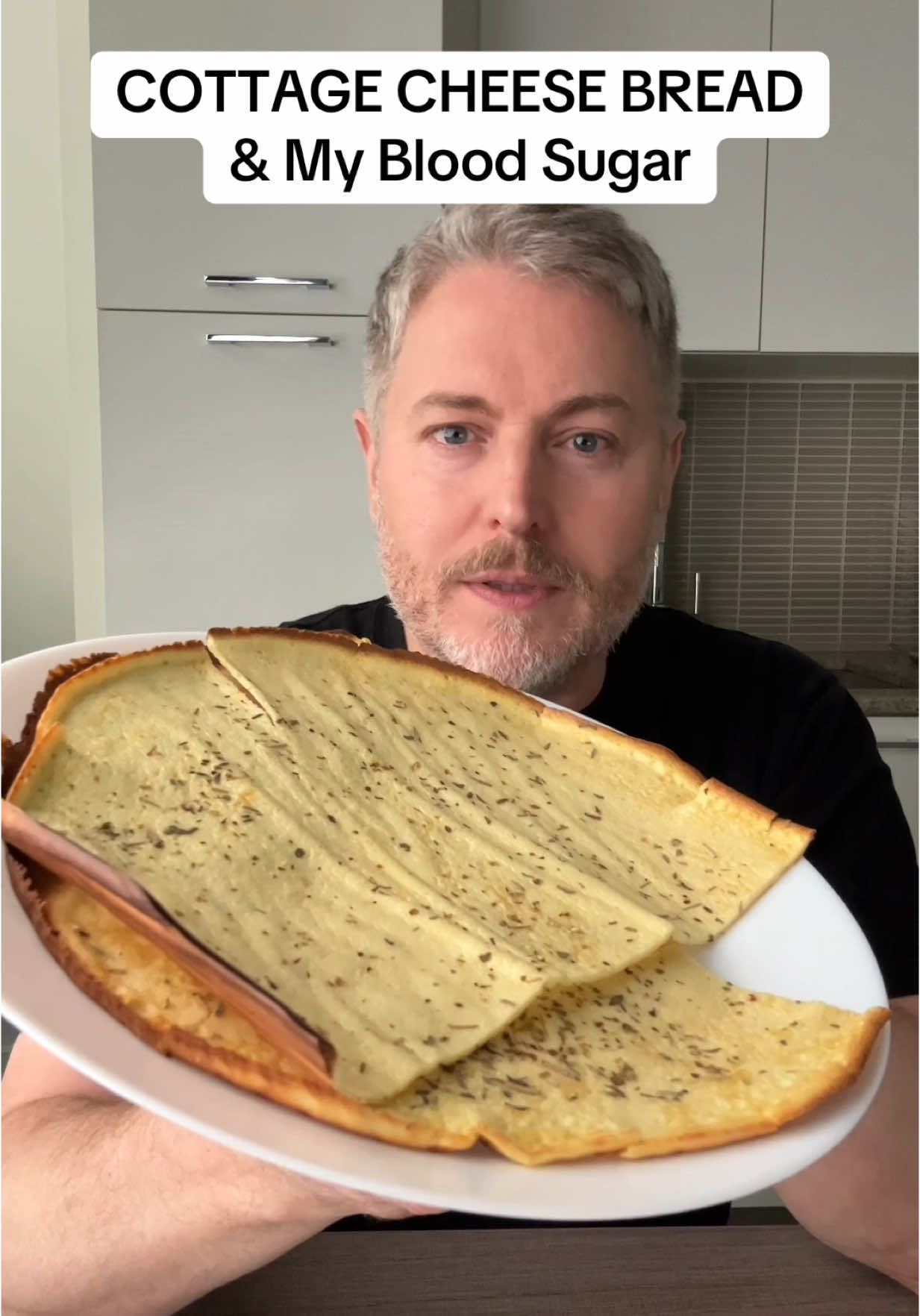 A post by @insulinresistant1 on TikTok caption: Cottage cheese flatbread recipe. How does it affect my blood sugar levels? ##bloodsugar##glucose##insulinresistant1