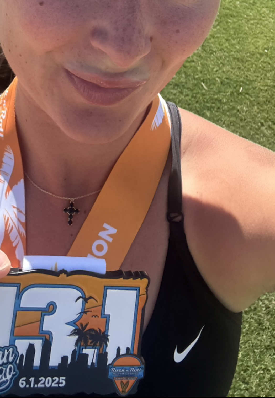 A post by @chloeann1014 on TikTok caption: Keep pressing on. Do the hard thing. Trust in Him✝️ #running #halfmarathon #faith #glorytogod #trending #foryou #fyp 