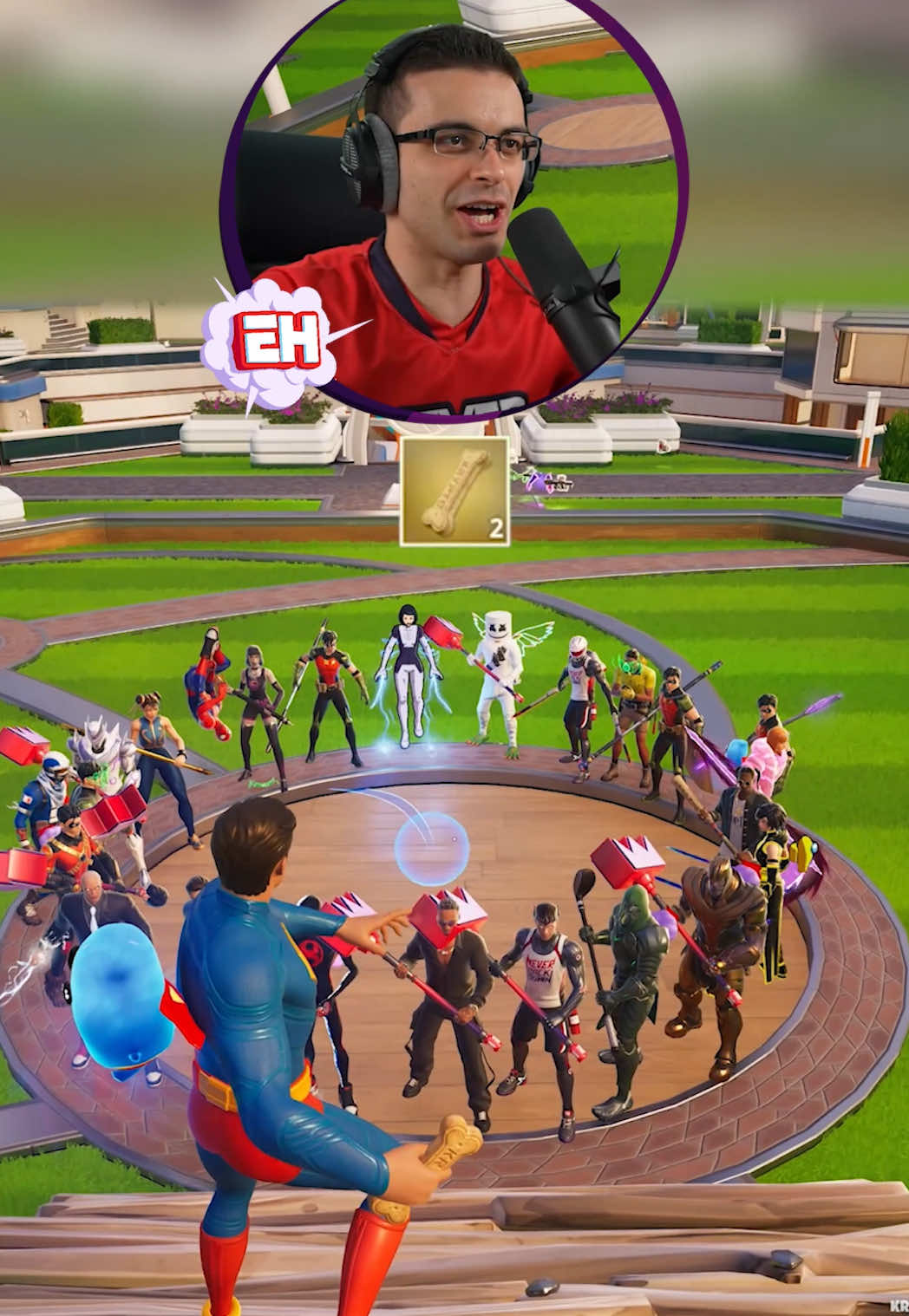 A post by @nickeh30 on TikTok caption: 100 players vs Krypto the Superdog