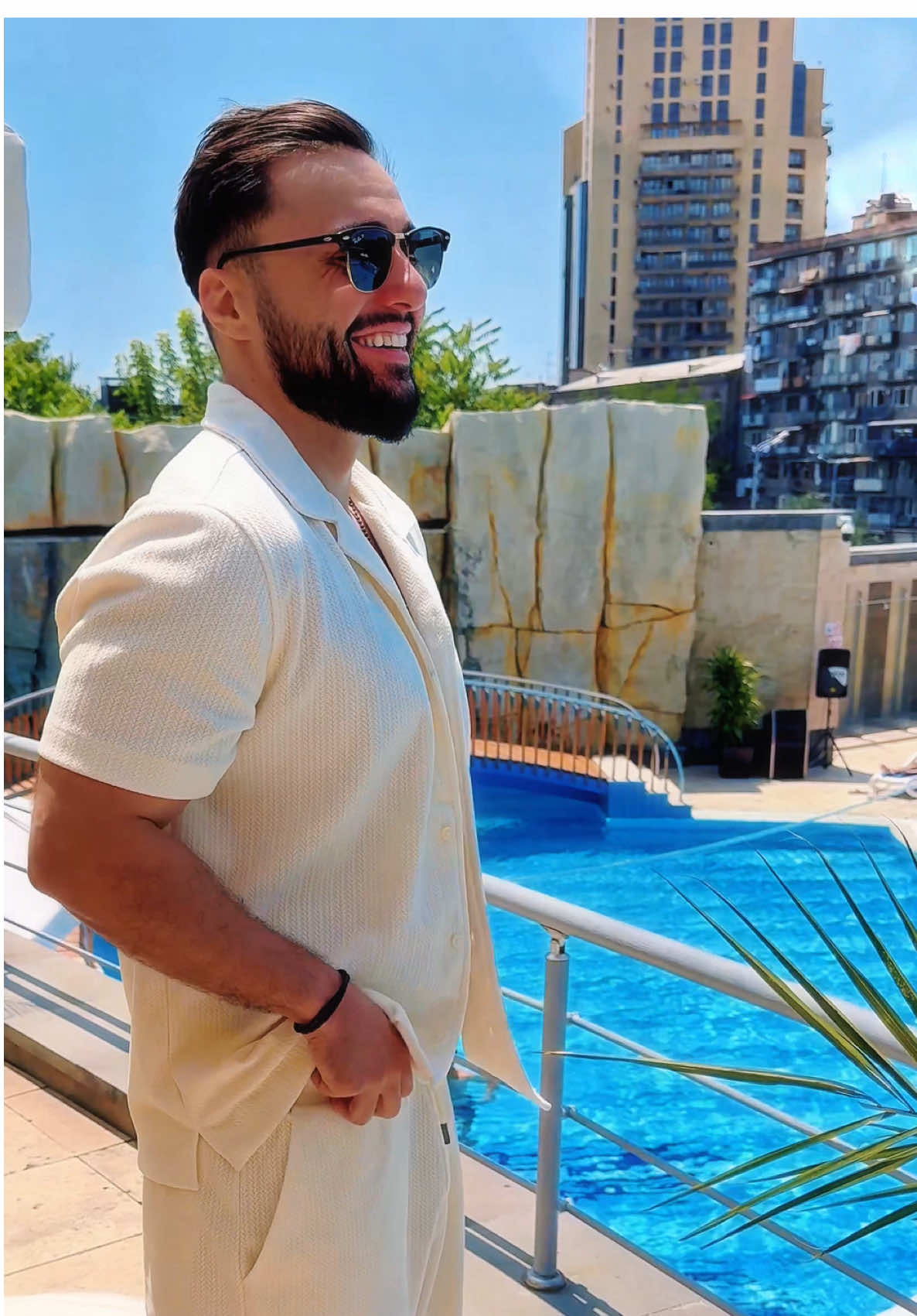 A post by @rafabuffalo on TikTok caption: Today relax day 😎  Yerevan Armenia  #armenia #yerevan #rafabuffalo #pool #relax #relaxday 
