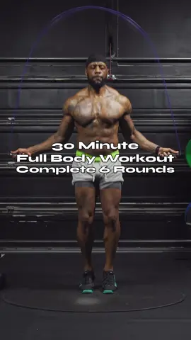A post by @omar.hiit on TikTok caption: 30 Minutes Full Body HIIT Workout- Complete 6 Rounds  #homeworkout #hiit #30minuteworkout 