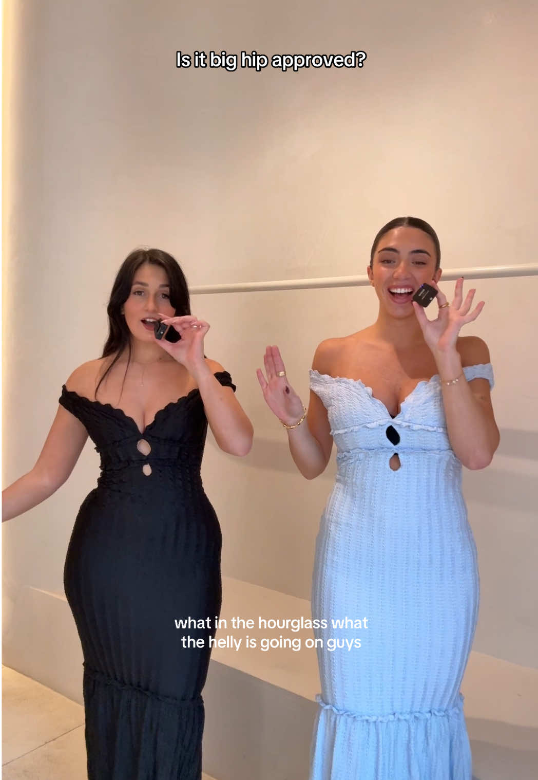 A post by @meshki on TikTok caption: Big hips girlies, the NATALIE dress is a winner 👏🏽 #MESHKI #bighipsapproved #bighipssmallwaist #chic #outfitinspo #maxidress #weddingguest 