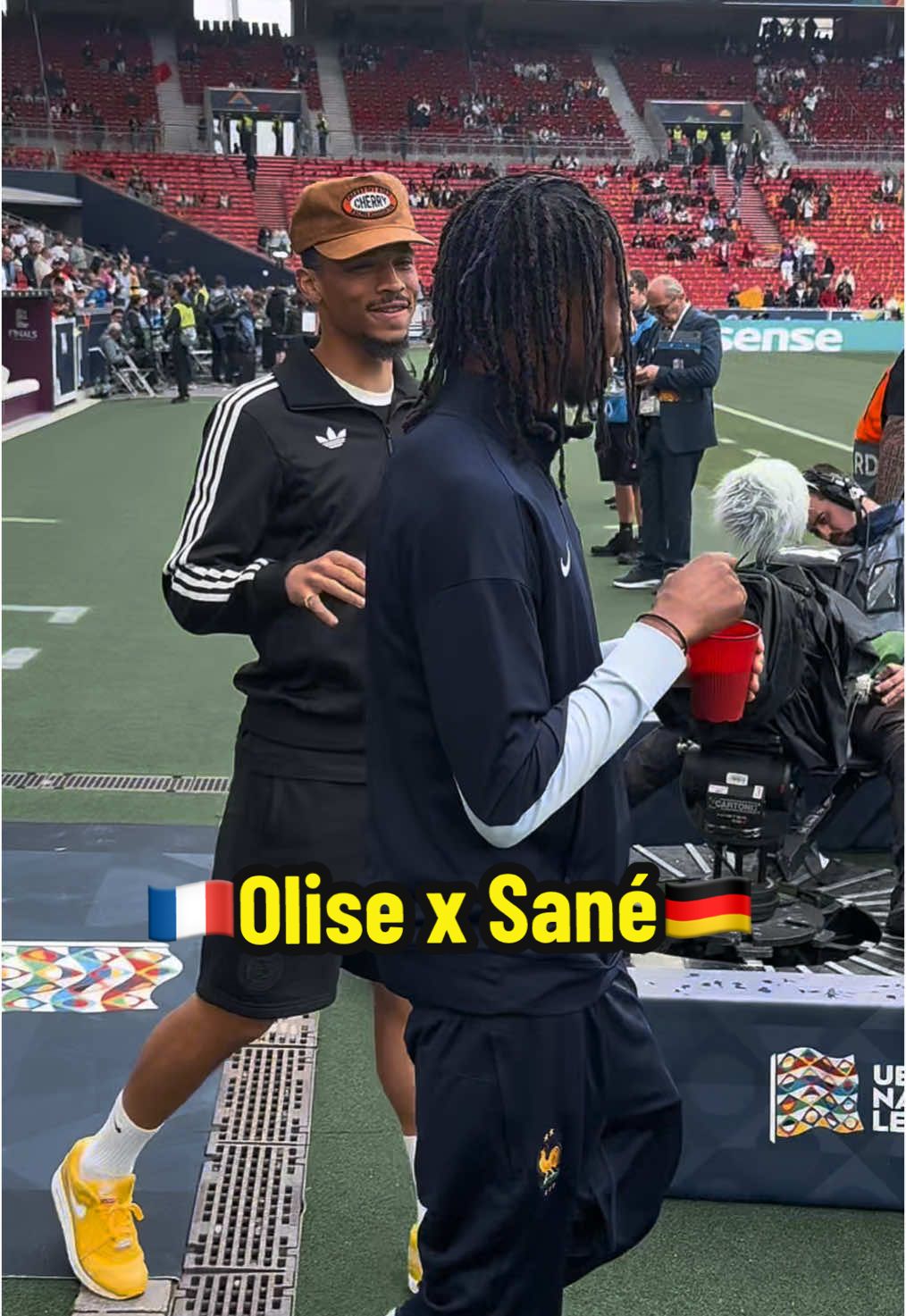 A post by @equipedefrance on TikTok caption: 🇫🇷Olise x Sané🇩🇪  #EquipeDeFrance #SportsTikTok #France #Germany #NationsLeague #Olise #Sane 