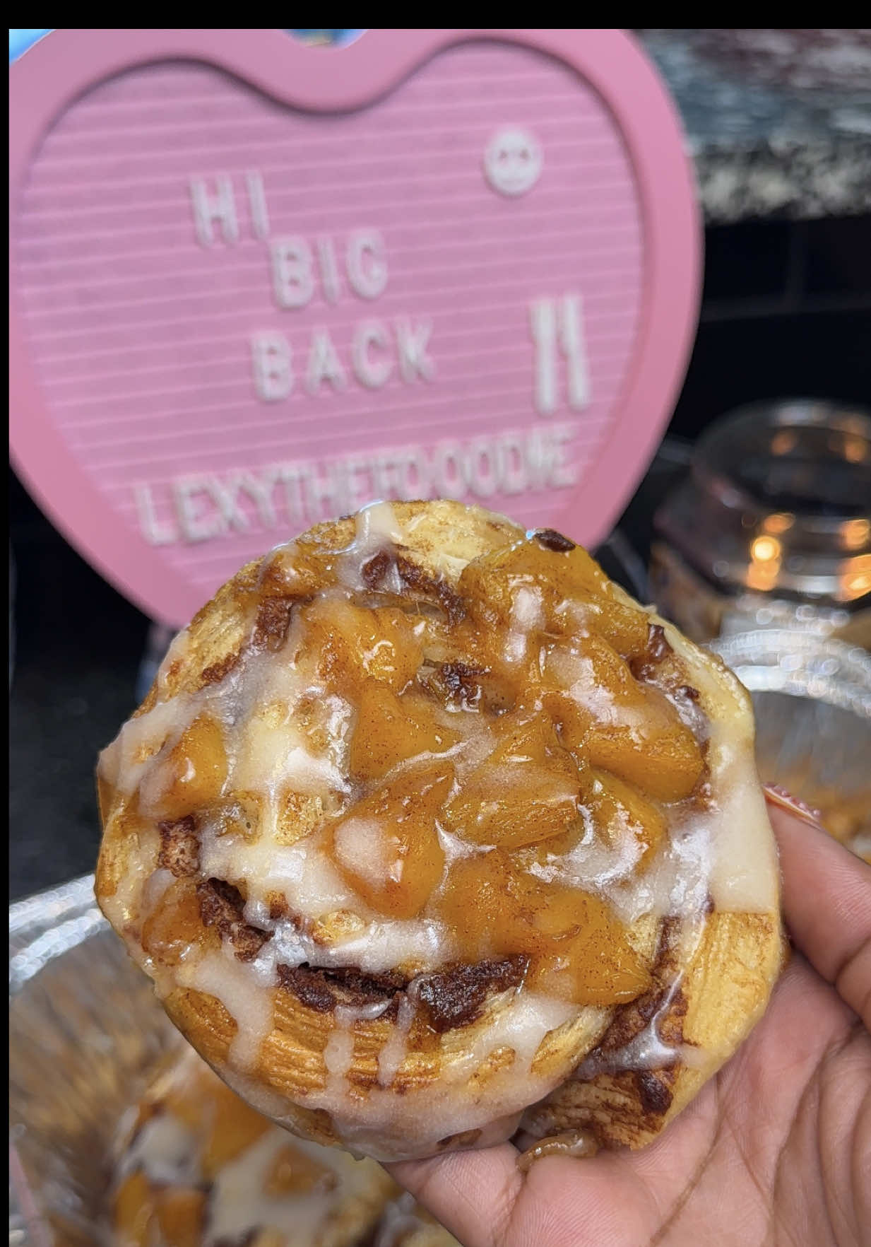 A post by @iamlexymogul on TikTok caption: It’s me & my back against the world! 🍑😩 #LexyMogul #PeachCobblerCinnamonRolls 