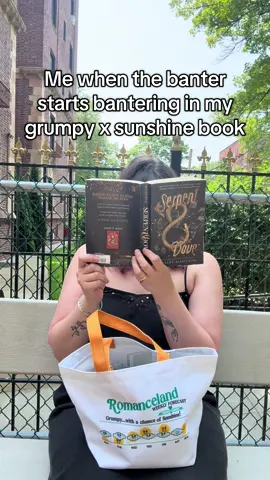 A post by @thriftbooks on TikTok caption: There’s no bond quite like a grumpy x sunshine one. ⛅Show your literary love with our latest limited edition TropeTote™, featuring an exclusive design by @Bibliostyles. Click the link in bio to snag yours before it sells out. #thriftbooks #readersgonnaread #readerlife #BookTok #grumpysunshine #grumpyxsunshine #tropetote #serpentanddove 