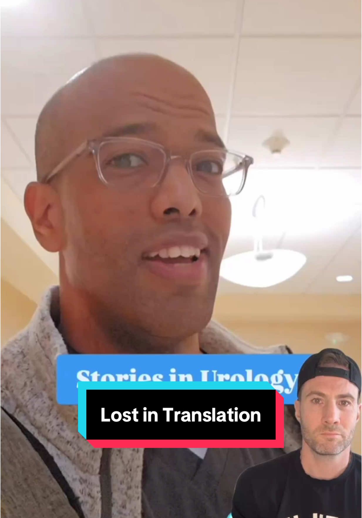 A post by @drjoe_md on TikTok caption: When your urologist tries to speak Spanish to a patient… and accidentally says something muy inappropriate. 🎥 via IG @iambeniam  #MedicalHumor #urology #lostintranslation #DoctorLife 