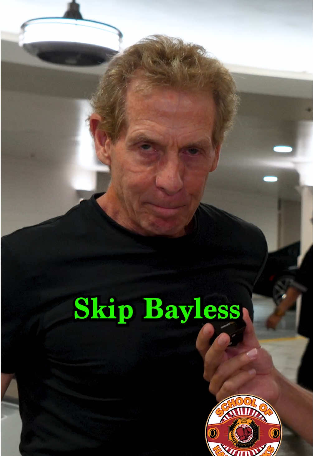 A post by @theschoolofhardknocks on TikTok caption: I interviewed SKIP BAYLESS 🤯 in Beverly Hills! I ran into Skip Bayless and I asked him how he was able to make a name for himself and become one of the most renowned personalities on television. I asked him if anyone doubted him when he began his career. I also asked him his best negotiation advice for anyone in business and the importance of surrounding yourself with the right people. Lastly, he told me the importance of choosing the right wife and believing in a higher power. #wealth #financialfreedom #entrepreneur #motivation 
