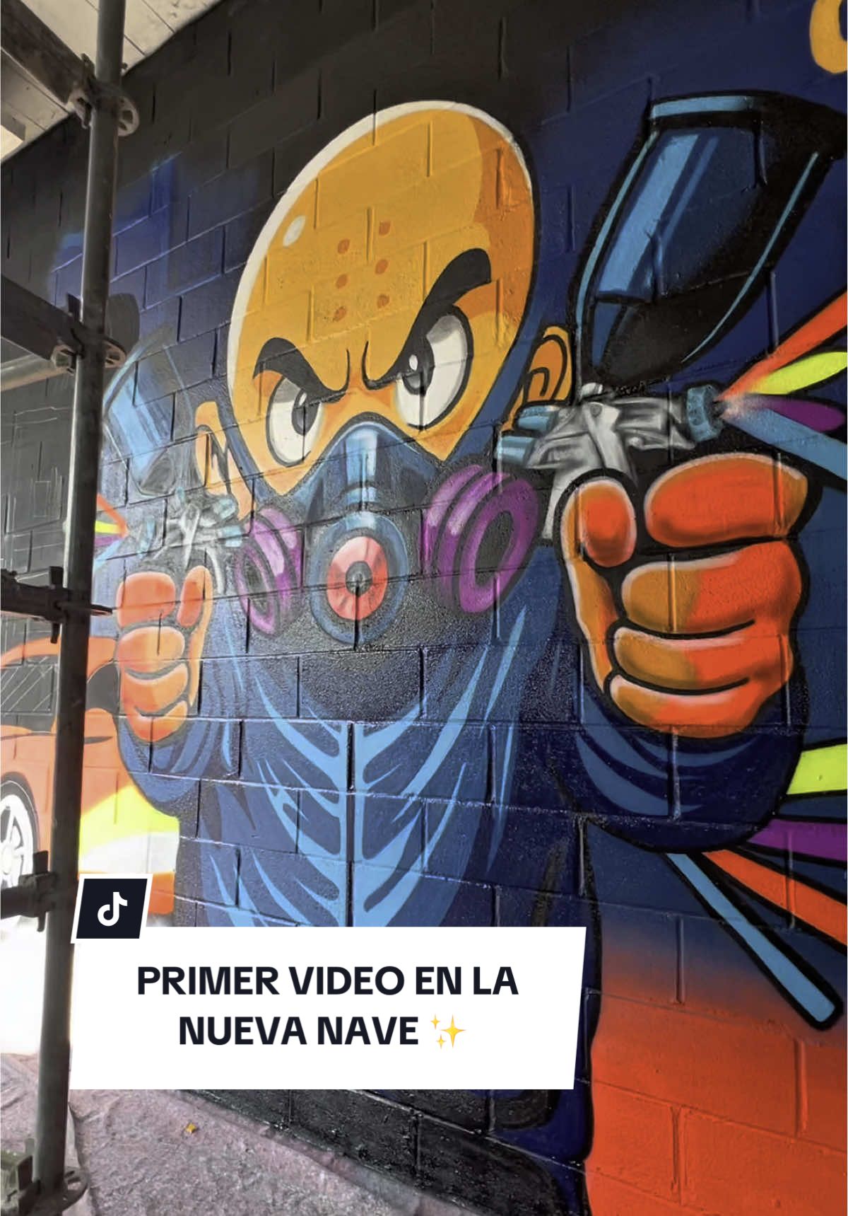 A post by @chivitocars on TikTok caption: Esto acaba de empezar amigos ! Estoy muy feliz 😀 gracias a @boligraff por este mural ! Es tremendo 😍😍 #coches #chapaypintura #chivitocars #pintura #arte #parati 