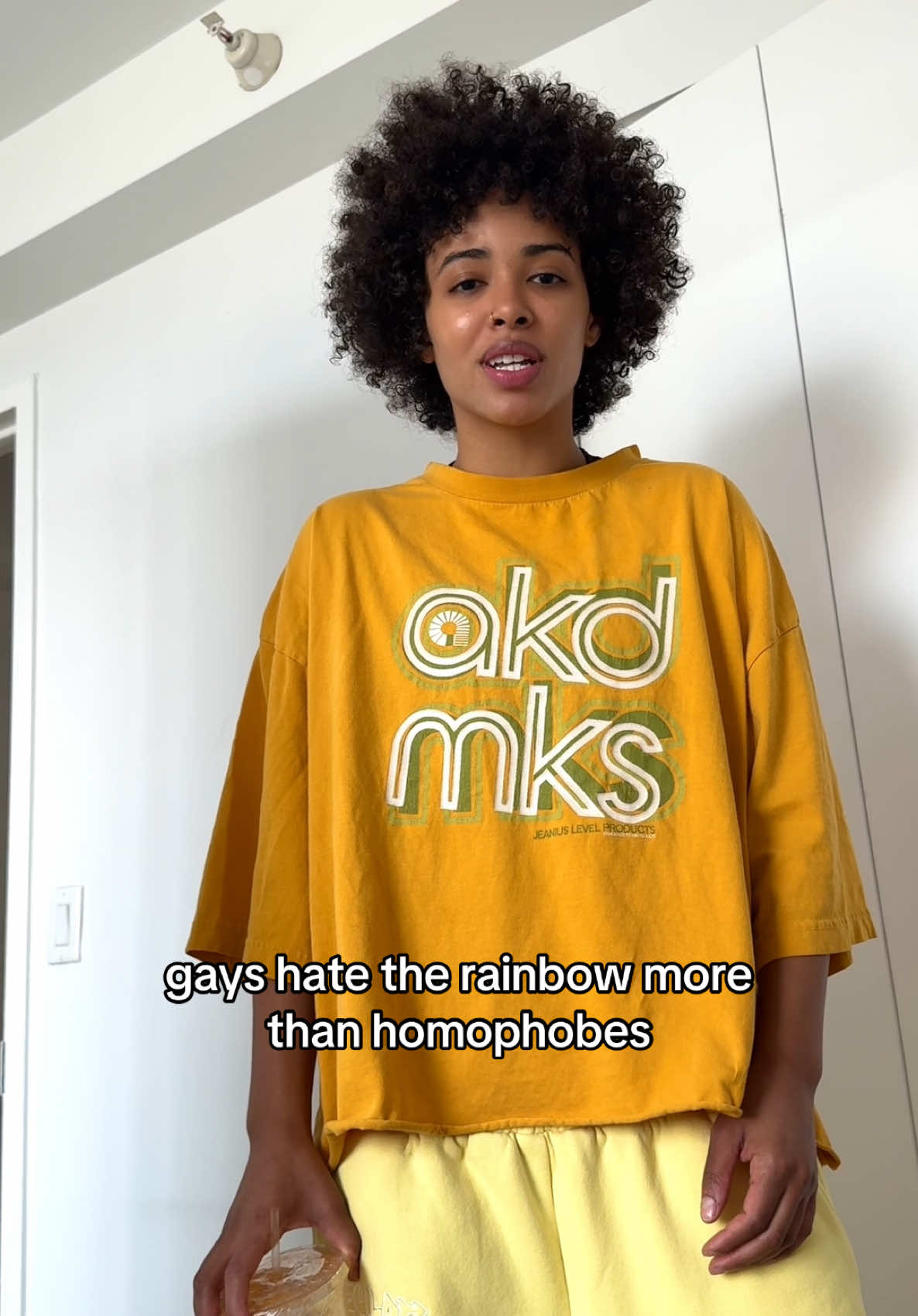 A post by @nicolebloomgarden on TikTok caption: Acting like rainbow is a slur 😑
