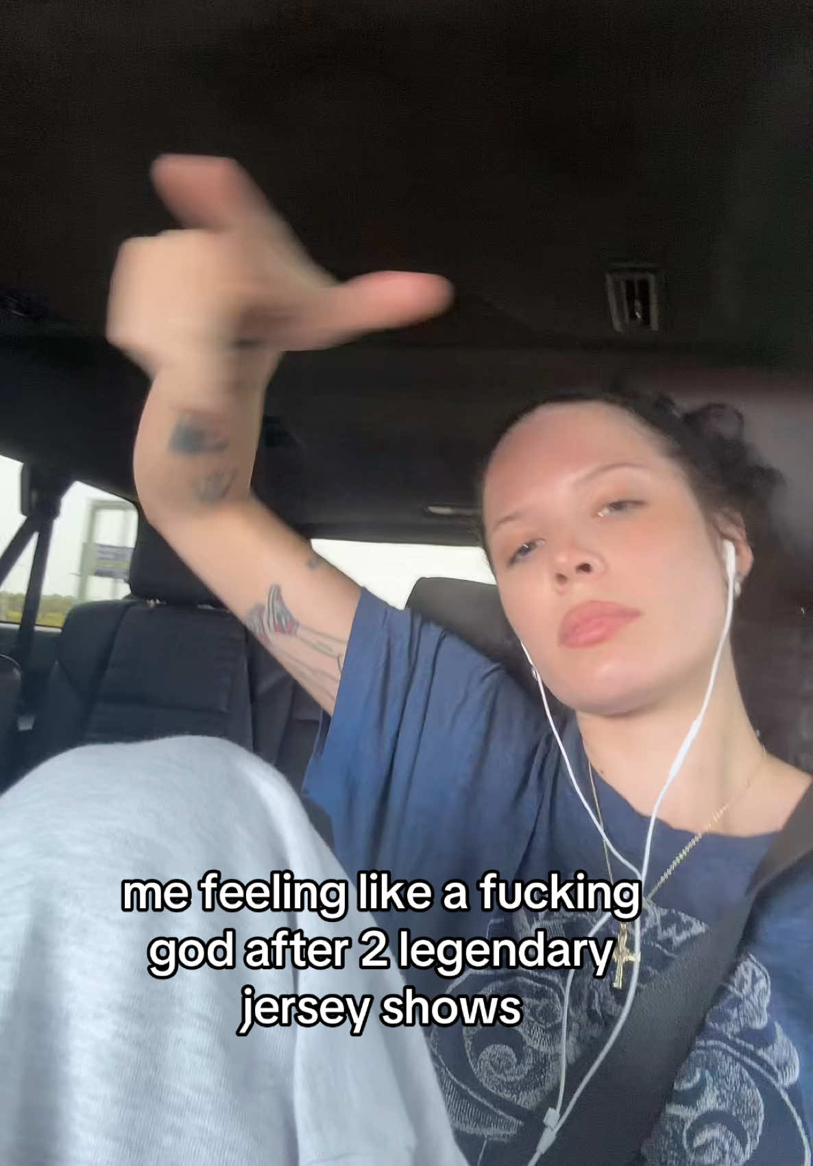 A post by @halsey on TikTok caption: riding this high all the way to a slammed tf out CT show. feeling like causing chaos tonight !!!!