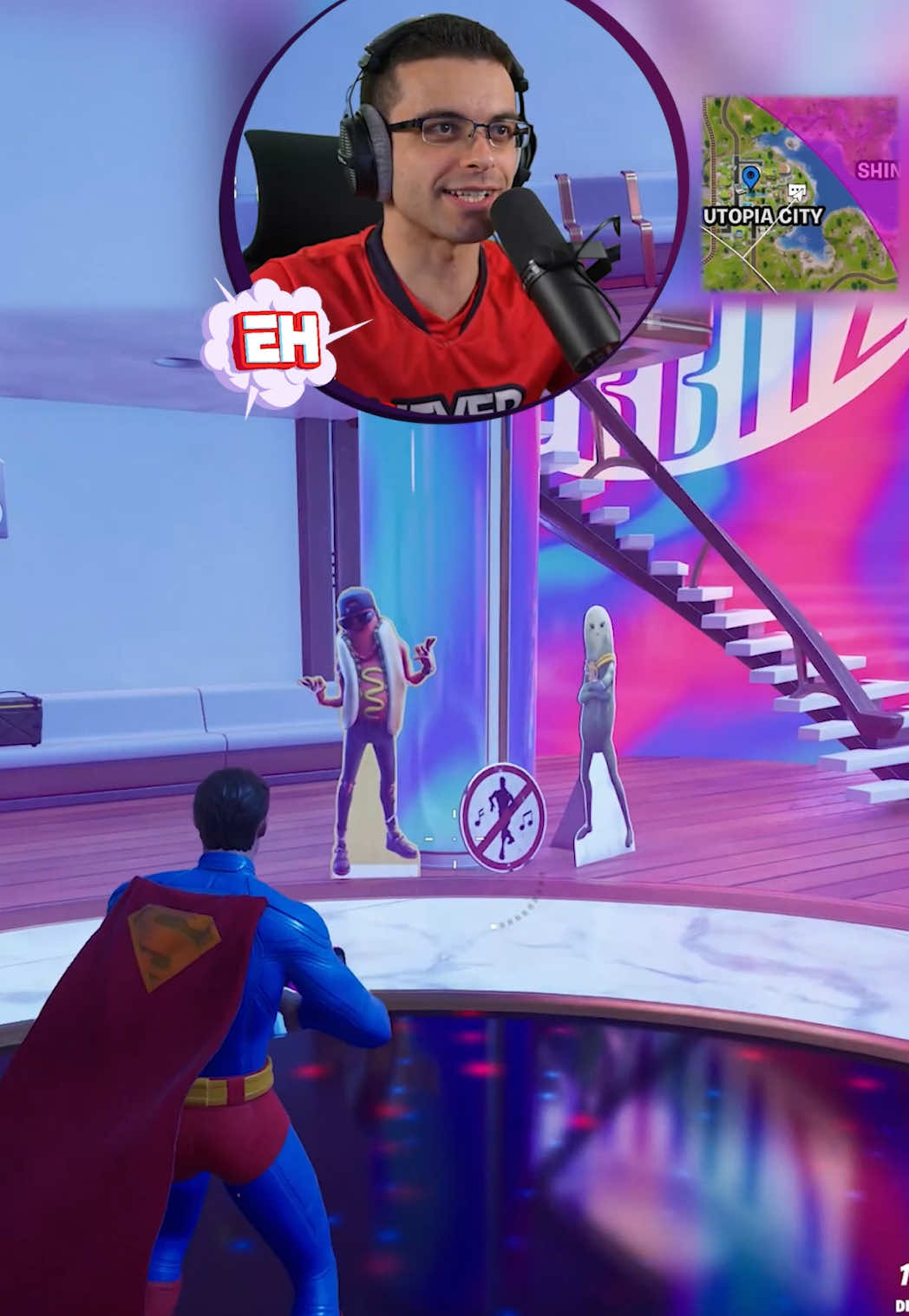 A post by @nickeh30 on TikTok caption: "no dancing" easter egg in Fortnite