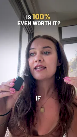 A post by @maddietheresa on TikTok caption: Most people think they want 100%. They want the body. The money. The business. The relationships. But they forget what 100% actually costs. It means saying no to almost everything else. It means sacrificing nights out. Skipping the lazy Sundays. No mindless scrolling. No “just for fun” Netflix binges. And sure — you could do it. For a while. But then what’s left? A lot of people (especially high performers) hit this wall. They wake up one day and realize they chased the perfect version of themselves And lost the whole point of life. So maybe the right move is exactly what you said. Be the 70% version. Crush your goals. Chase growth. But leave 30% for the messy, fun, chaotic, human stuff. The ice cream. The bad TV. The random road trips. The friends who make you stay out way too late. That’s the real flex. Balancing ambition with actually living.