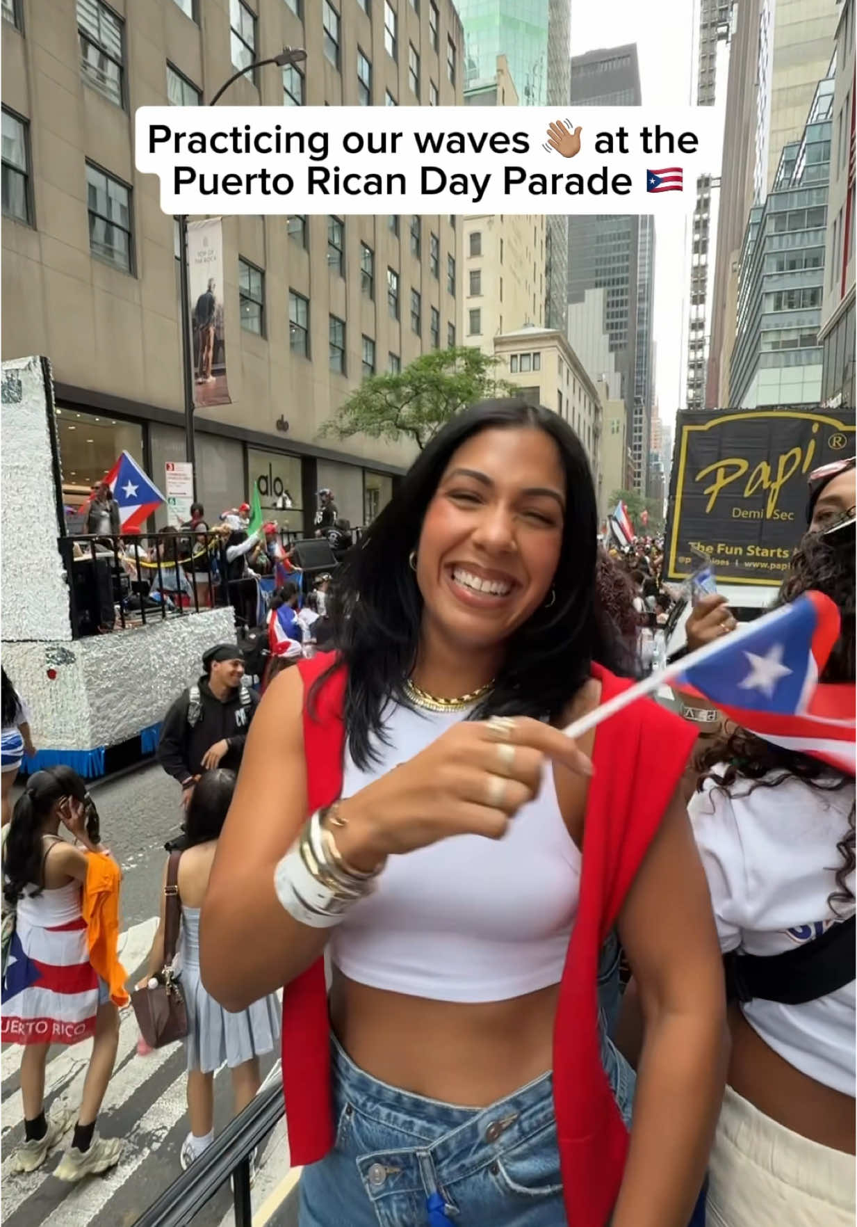 A post by @lovesoreal on TikTok caption: We’re in Nuevayol for the PR parade!!!! 🇵🇷🇵🇷🇵🇷🇵🇷🇵🇷🇵🇷🇵🇷🇵🇷🇵🇷@Ashleyannel @Juss_inTimeHD🦎⏰ @SWAGmodovars @malenicruz @Chicklet.HF 